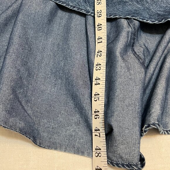 Ashley Stewart Denim Shirt Dress Size 12 Belted Midi Blue Chambray Button Down - Picture 10 of 11